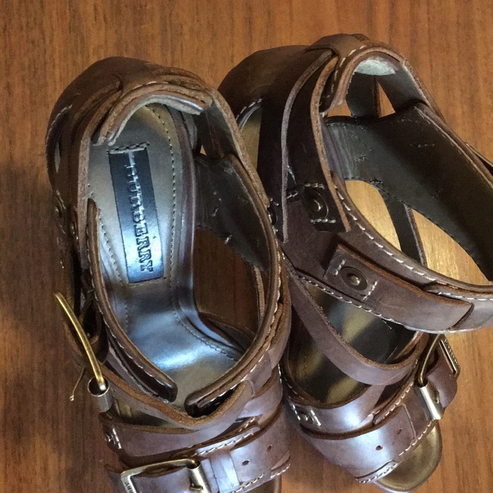 Burberry gladiator leather platform heels  BROWN - Picture 7 of 7